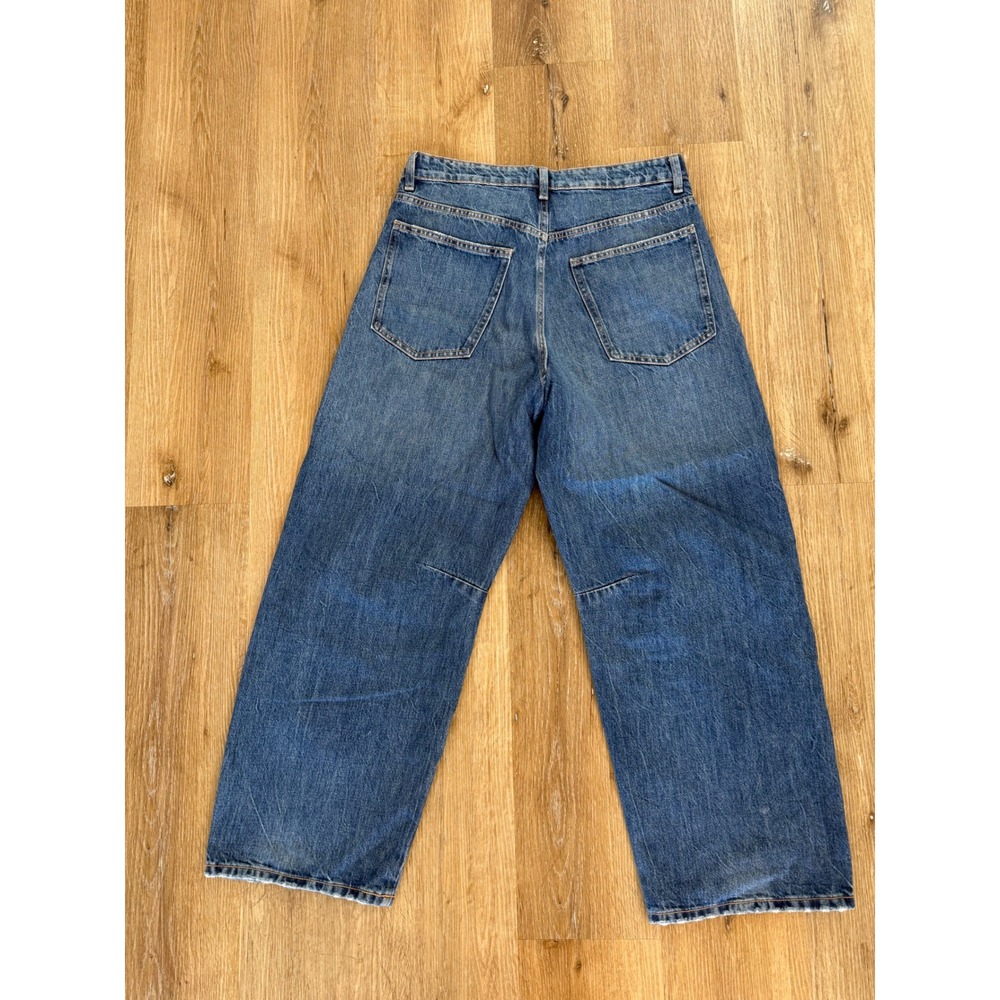 Zara Wide Leg Jeans Womens 6 Blue High Rise Baggy Denim Oversized Grunge Skater - Picture 9 of 9